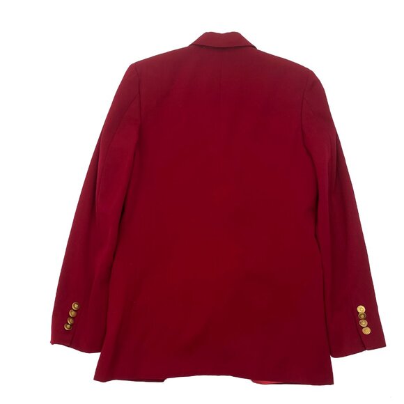 Vtg Brooks Brothers Women Red Wool Double Breasted Gold Button Blazer Jacket S 4 - Picture 3 of 4